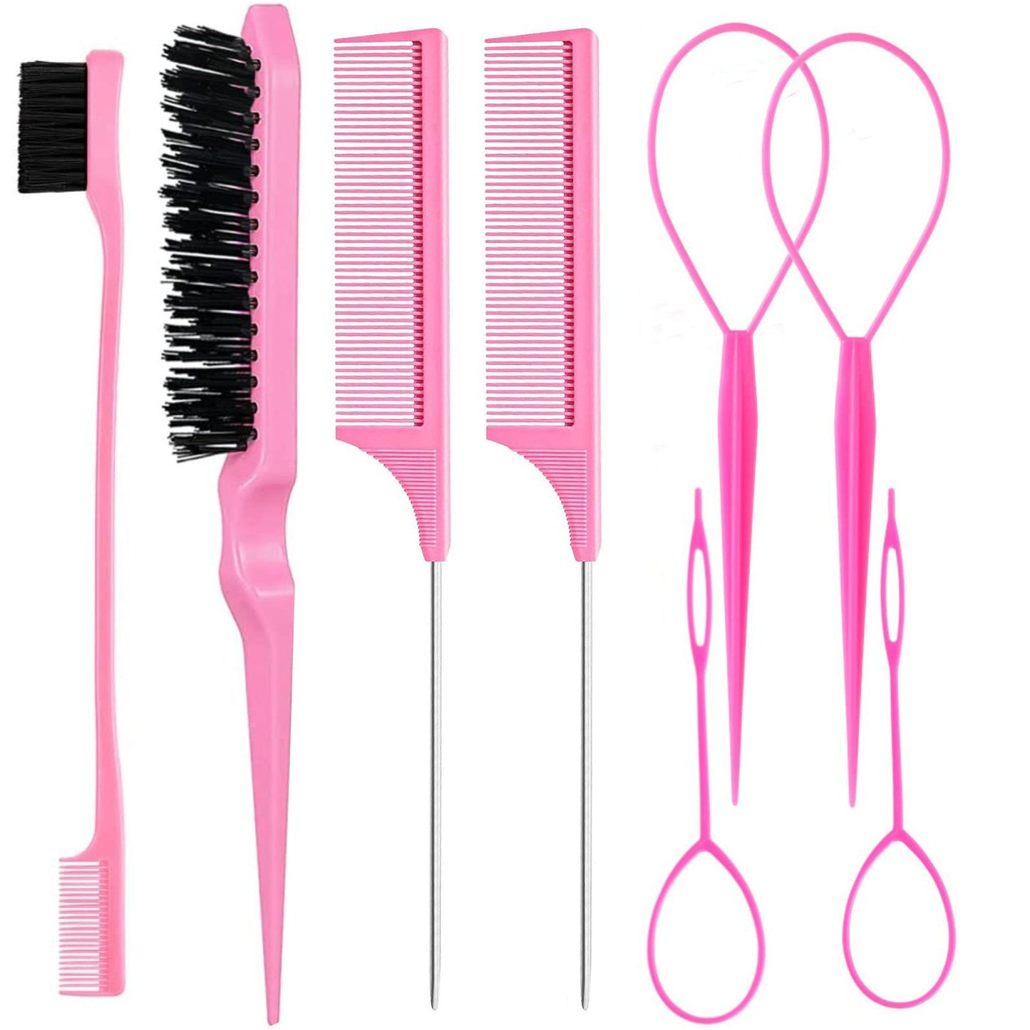 Hair Perm Partition Comb Eight-piece Set Stainless Steel