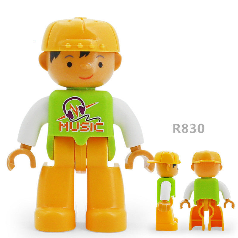 Large-particle building block dolls