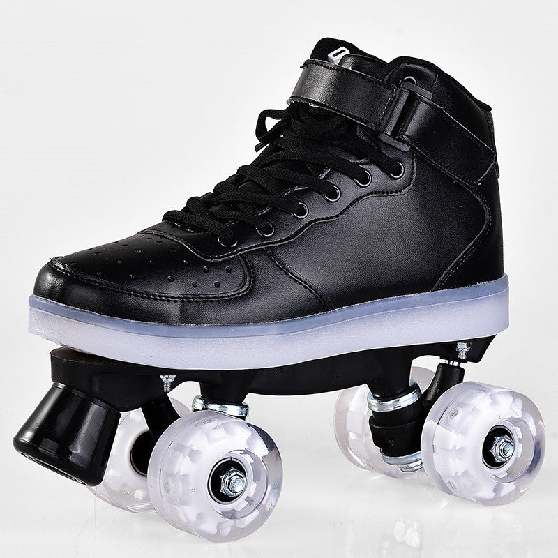 led rechargeable double row roller skates