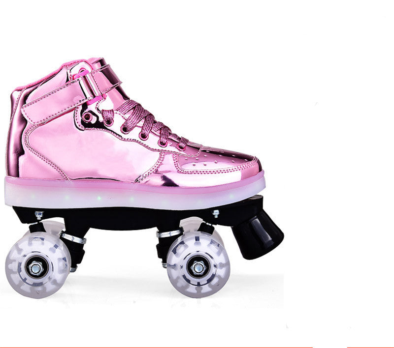 led rechargeable double row roller skates