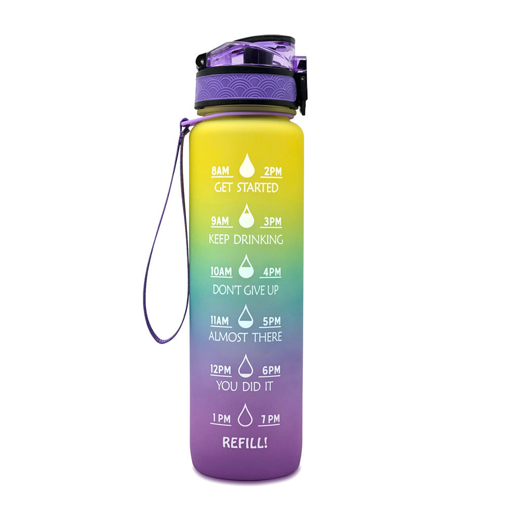 1L Tritan Water Bottle With Time Marker Bounce Cover Motivational Water Bottle Cycling Leakproof Cup For Sports Fitness Bottles