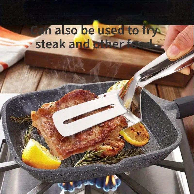 1pc, Stainless Steel Fried Fish Shovel Clamp Food Tong Fish Tong Non-stick Clip Steak Shovel Spatula Kitchen Tools For Restaurant Kitchen