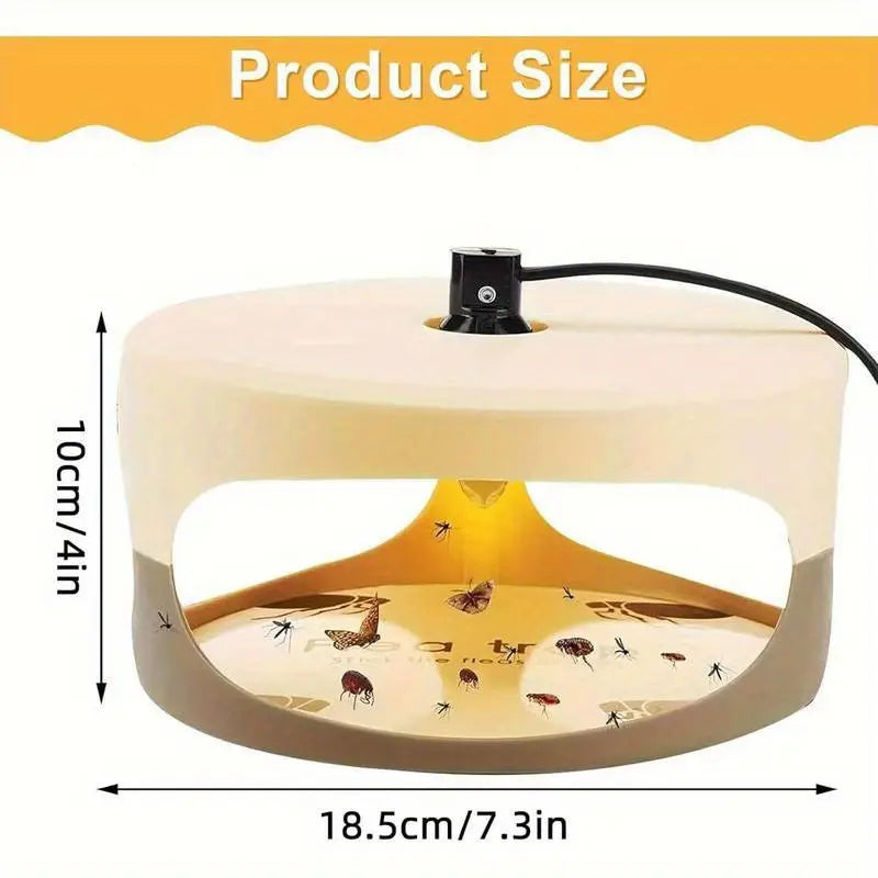 COSANSYS Flea Trap for Inside Your Home 2 Packs - Premium Electric Flea Traps, Natural and Child-Friendly Indoor Flea Control for Home & Garage with 4 Glue Disc Refills and 4 Lightbulbs