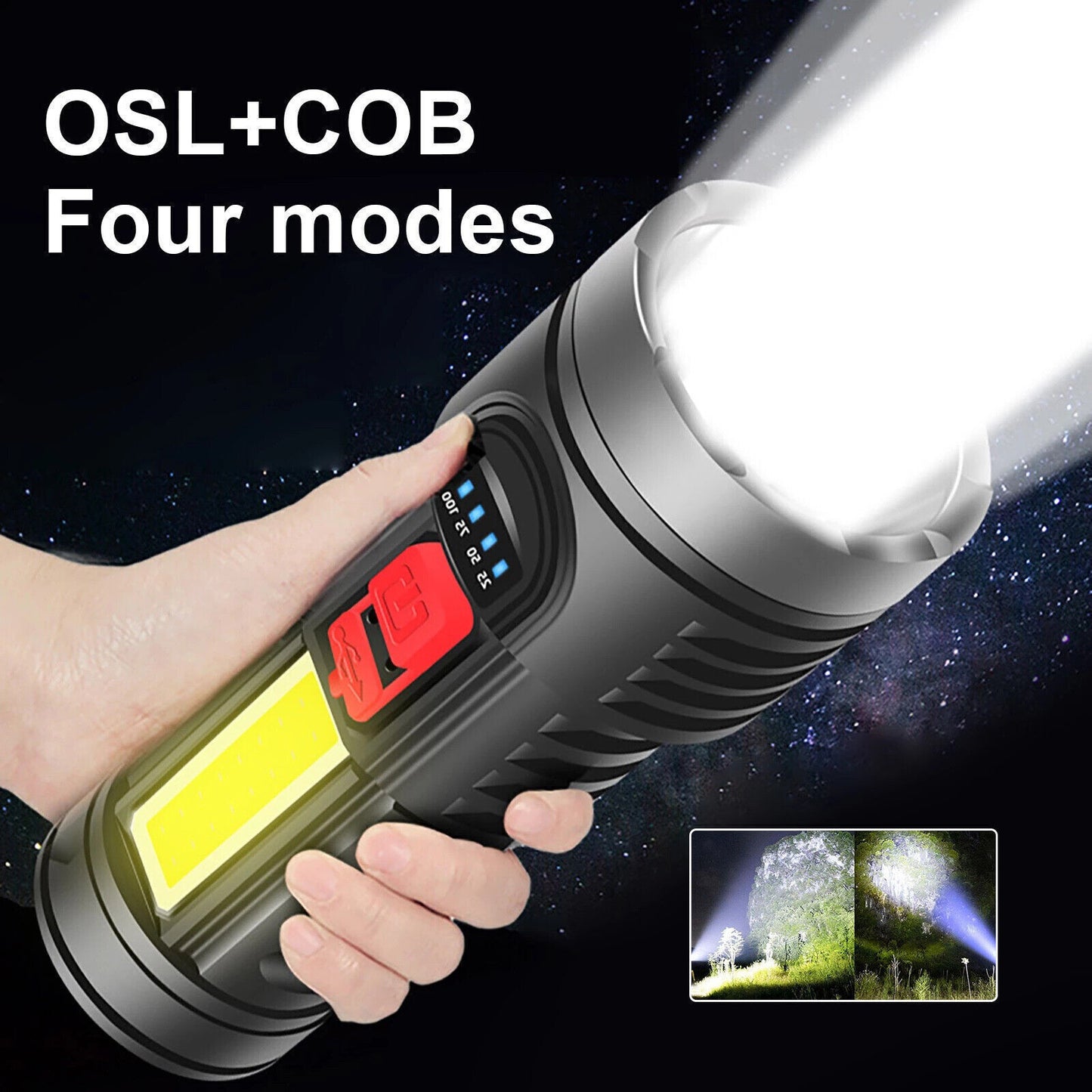 3500000LM LED Flashlight Super Bright Torch USB Rechargeable Lamp High Powered