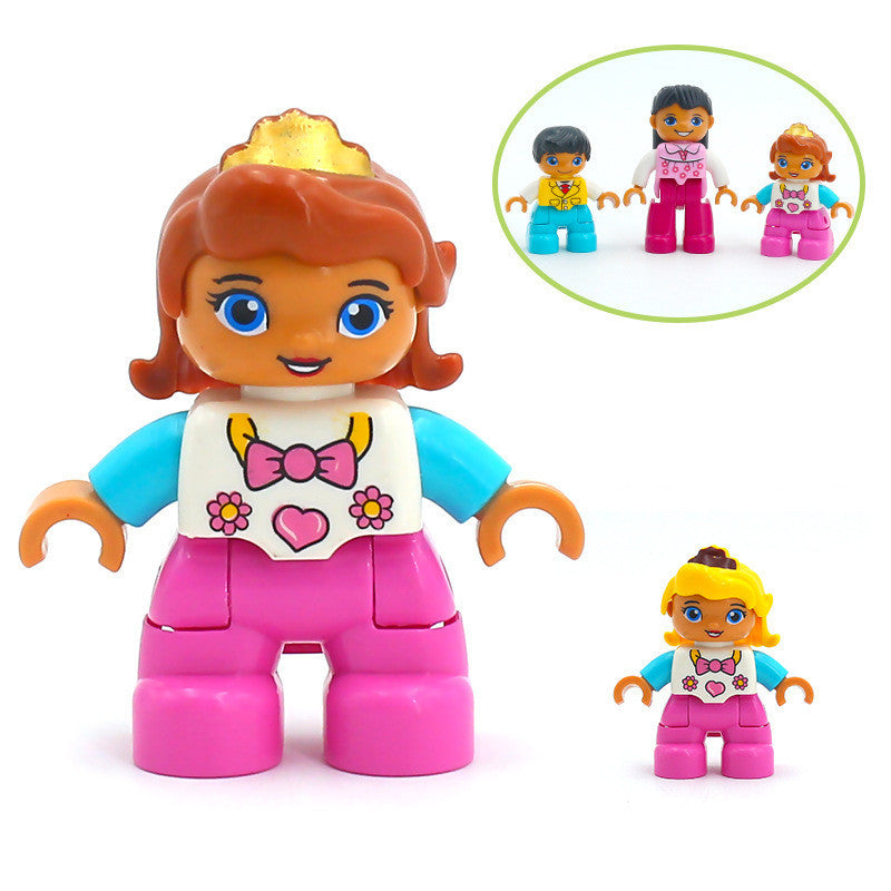 Large-particle building block dolls