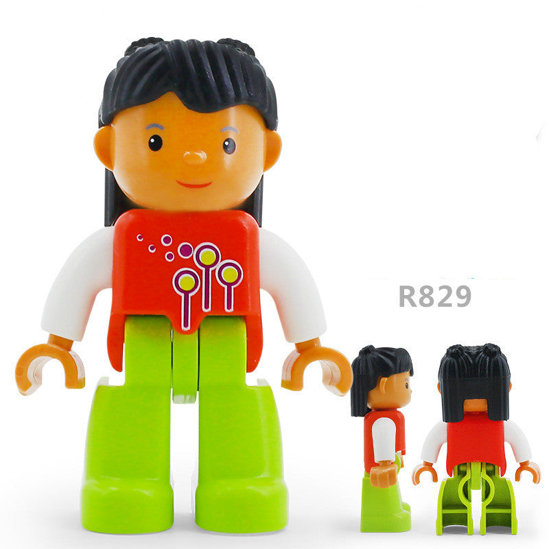 Large-particle building block dolls