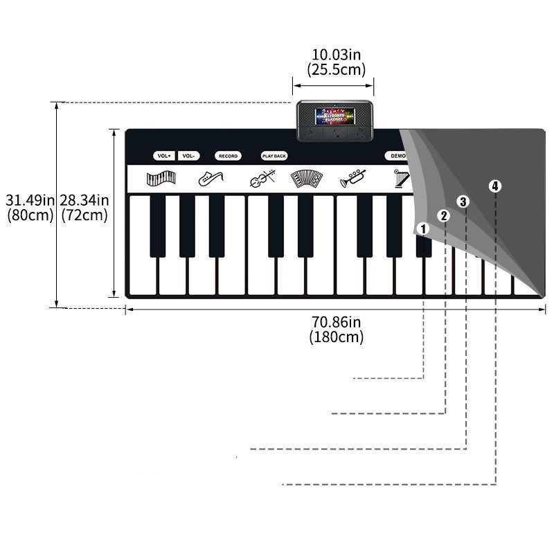 Multifunctional Children's Pedal Music Piano Pad