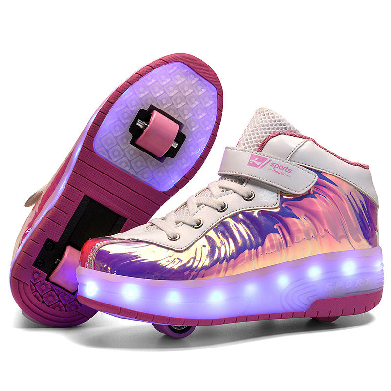 LED light children's wheel shoes