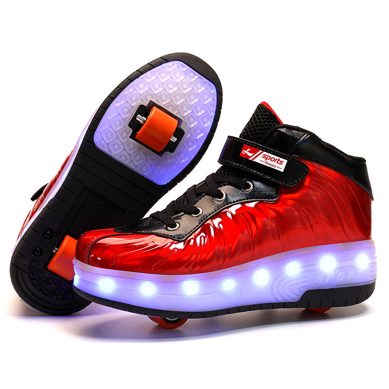 LED light children's wheel shoes