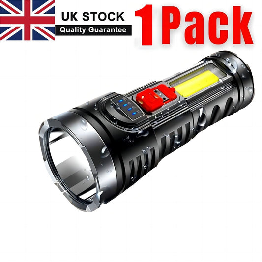 3500000LM LED Flashlight Super Bright Torch USB Rechargeable Lamp High Powered