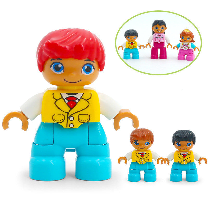 Large-particle building block dolls