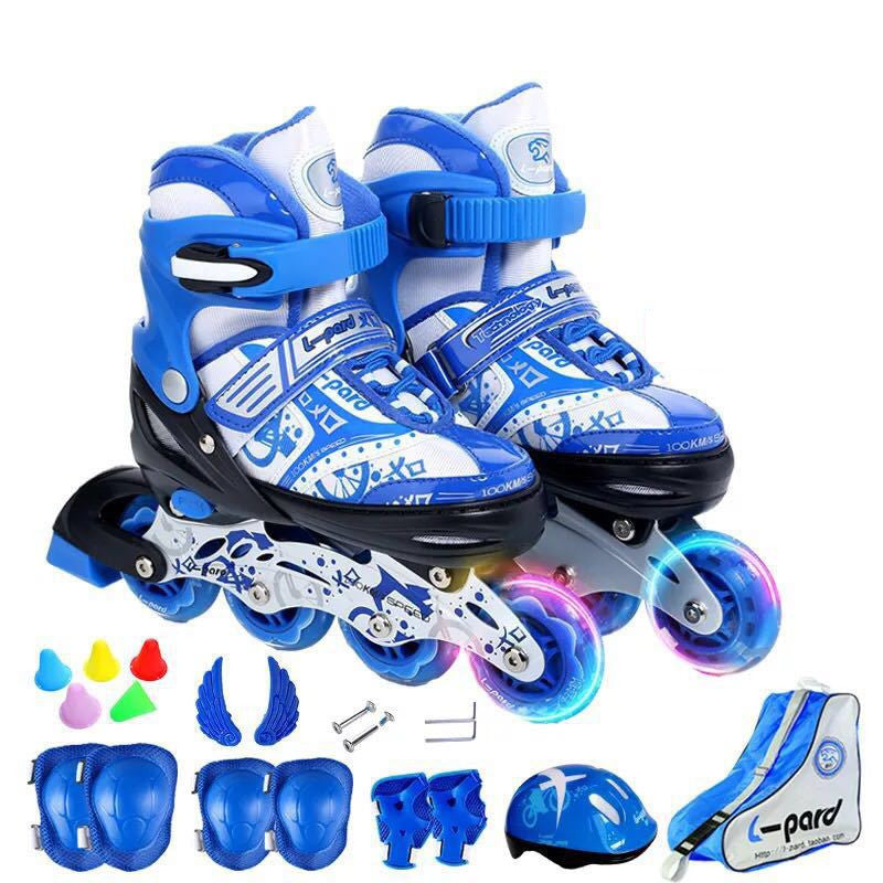 Skate Children Full Set Beginner Adjustable Skate Shoes Boys Roller Skates Women