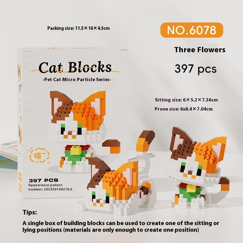 Cat Cute Pet Series Building Blocks Cute Assembled Ornaments Toys