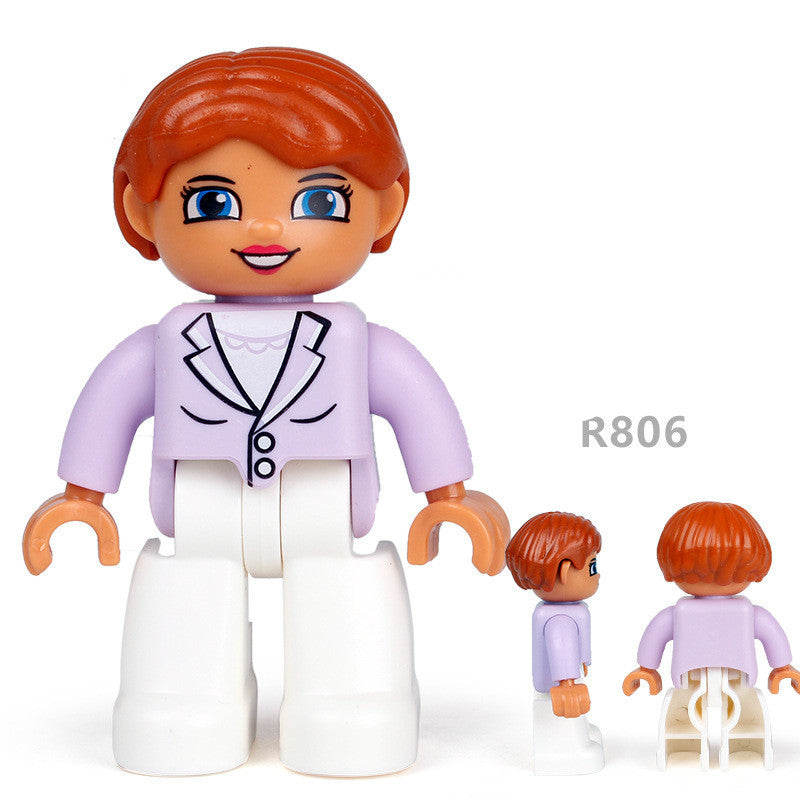 Large-particle building block dolls