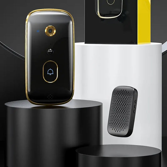 2025 New Year Smart Doorbell Camera Wireless Video Doorbell - Easy To Install, Stylish Black Appearance, HD Picture Quality, Long-lasting Battery Life, The Best Choice For You To Improve Your Home Security In The New Year