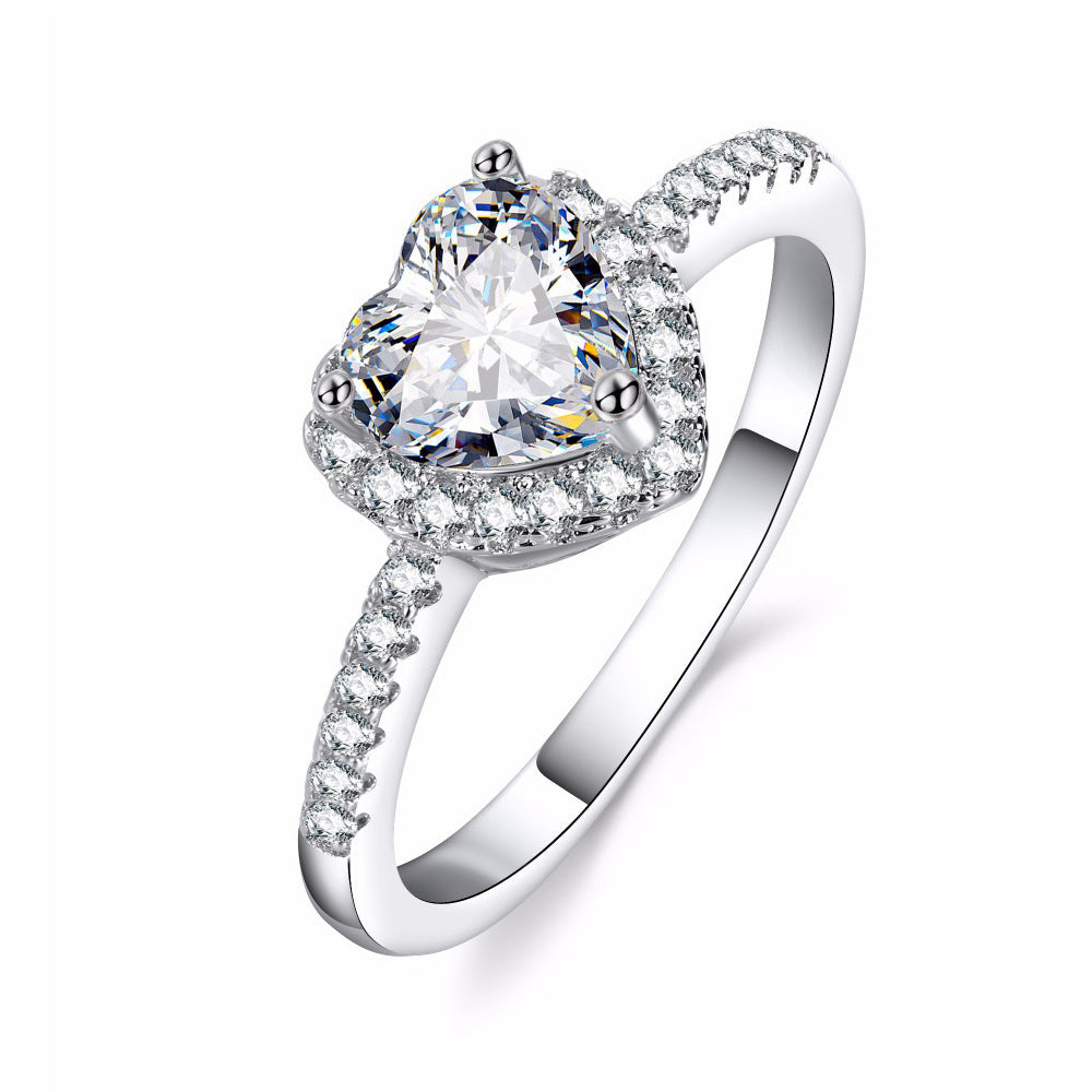 Heart-shaped zircon ring