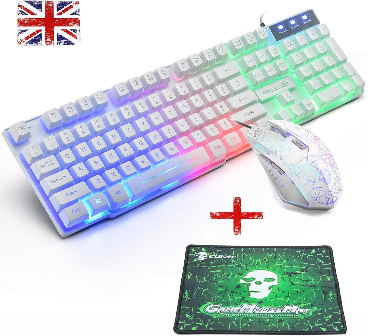 FELICON T6 British Keyboard And Mouse Set Black