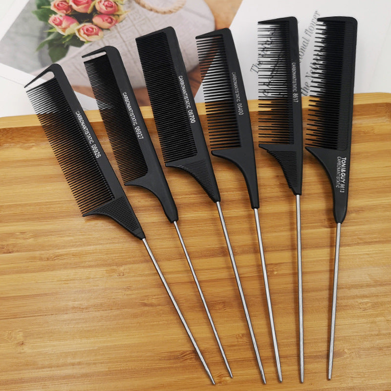 Professional Hair Tail Comb Salon Cut Comb Styling Stainless Steel Spiked