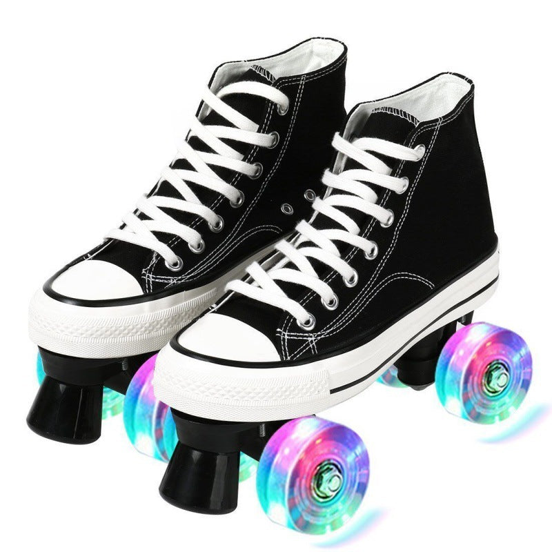 Adult Canvas Four-wheel Roller Skates For Men And Women