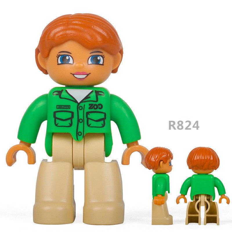 Large-particle building block dolls