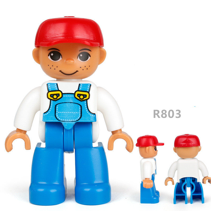 Large-particle building block dolls