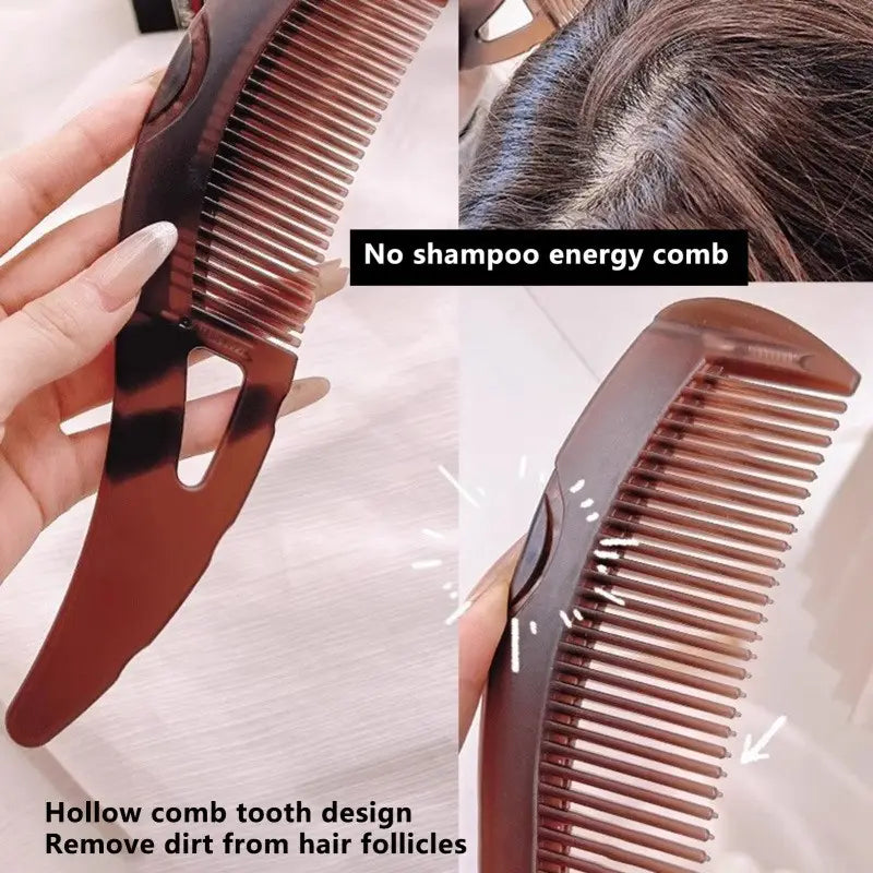 Self-Cleaning Scalp Massage Comb for Dandruff Removal – Anti-Static Hair Care Tool with Ergonomic ABS Plastic Handle, Detangling & Smoothing Benefits for Men and Women, Dark Brown, Detangling Hair Brush