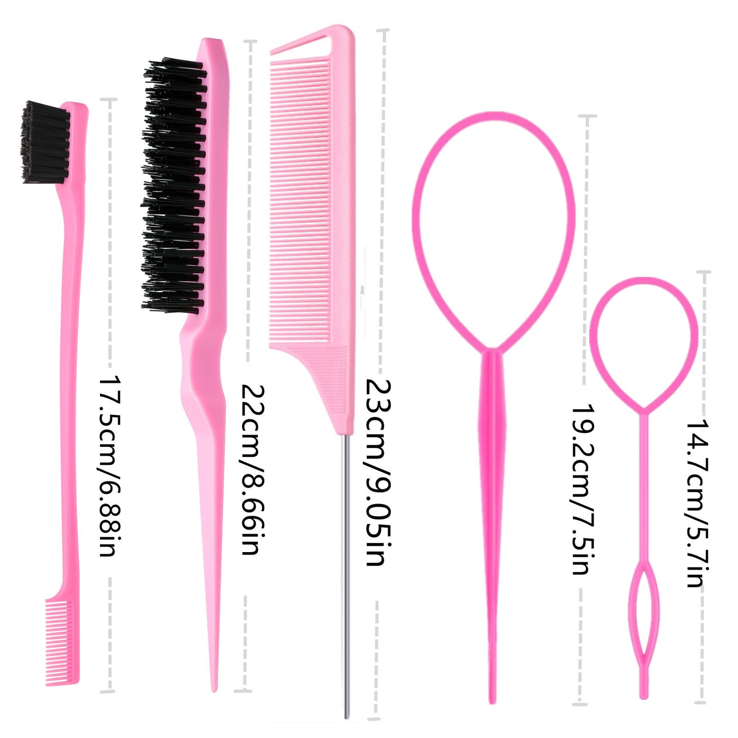 Hair Perm Partition Comb Eight-piece Set Stainless Steel