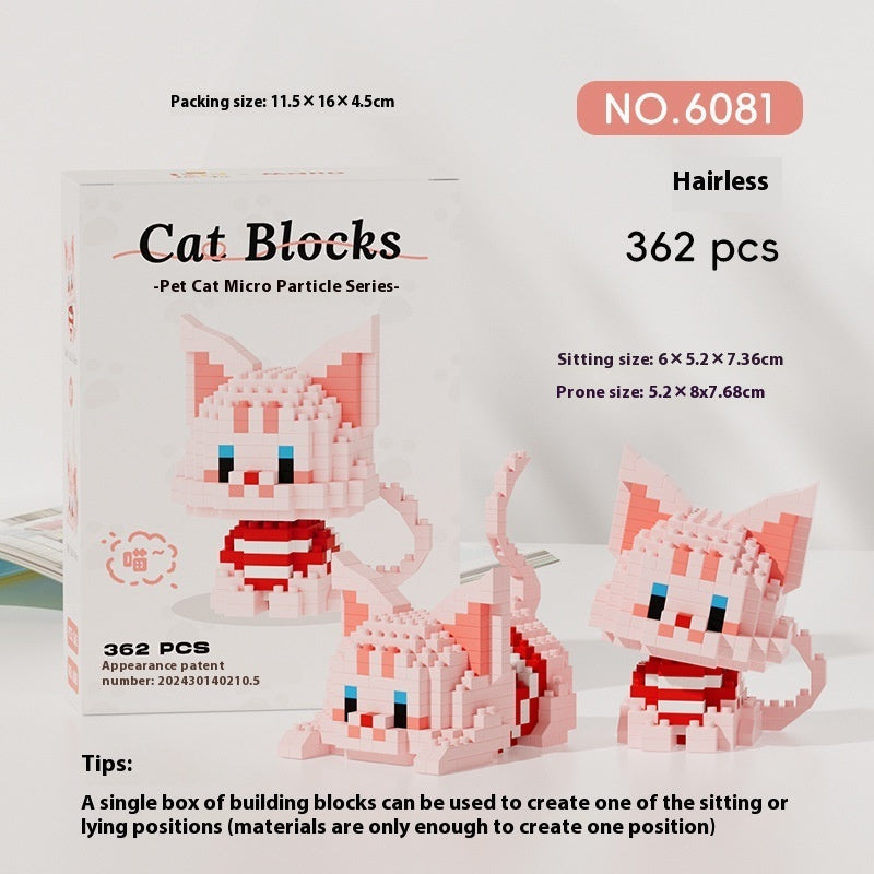 Cat Cute Pet Series Building Blocks Cute Assembled Ornaments Toys