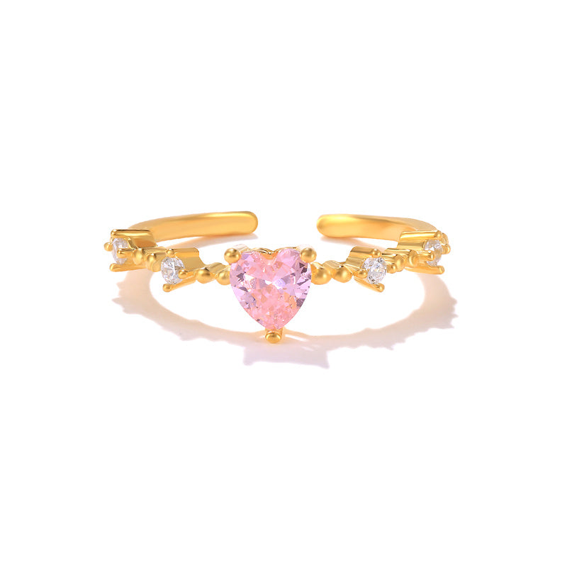 Geometric Heart-to-heart Diamond Ring