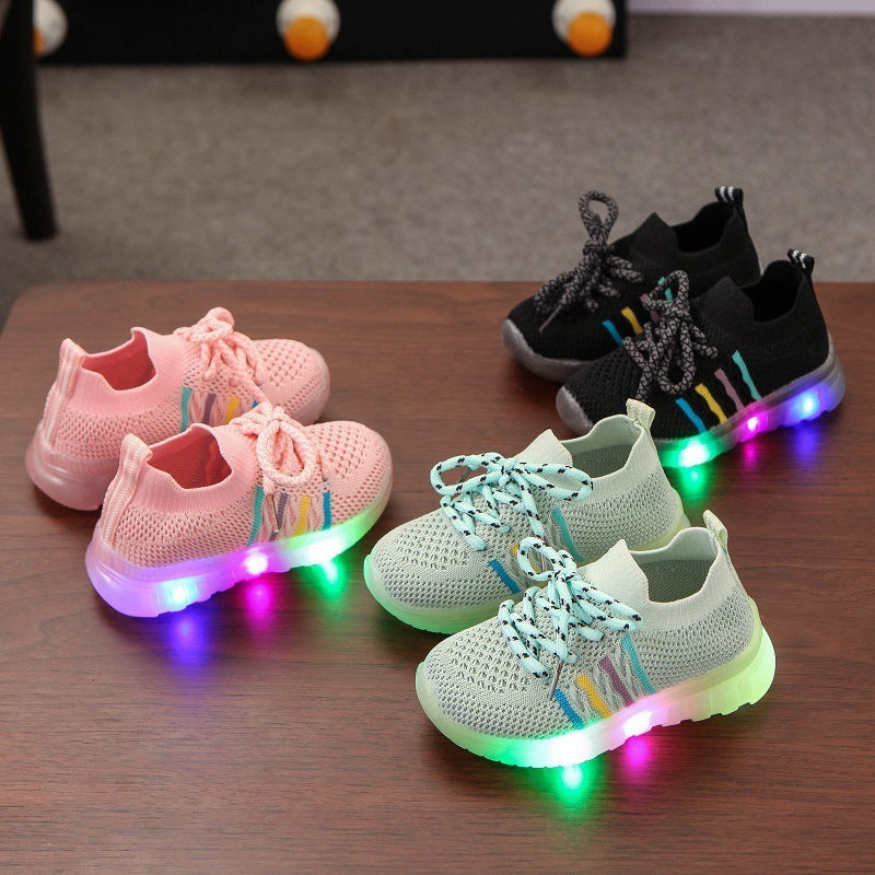 Flying Woven Led Marquee Light Flashing Light Coconut Shoes