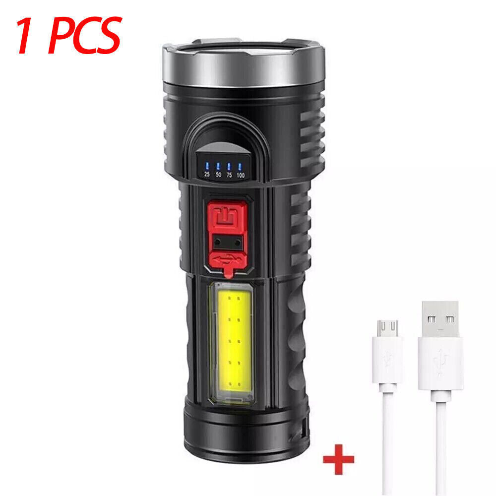 3500000LM LED Flashlight Super Bright Torch USB Rechargeable Lamp High Powered