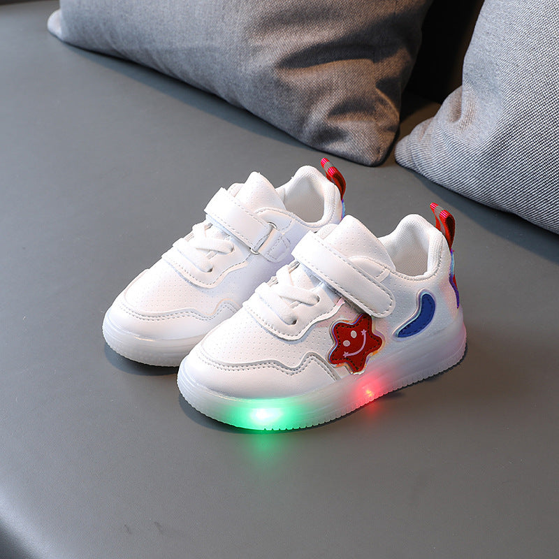 Boys' Sports Shoes LED Light Soft Bottom Casual Shoes