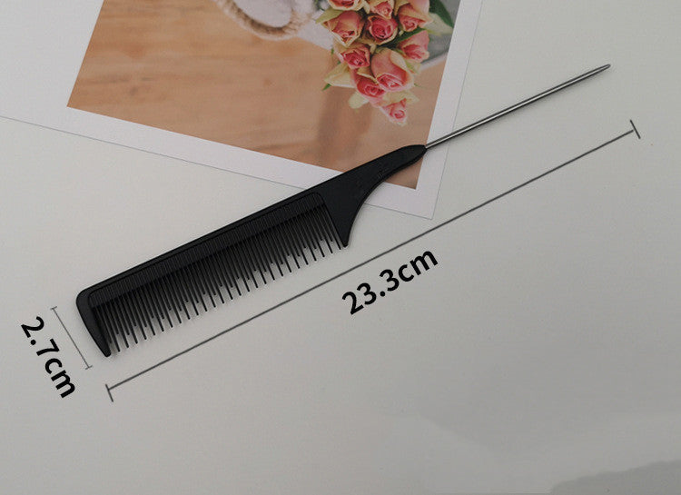 Professional Hair Tail Comb Salon Cut Comb Styling Stainless Steel Spiked