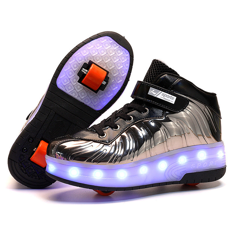 LED light children's wheel shoes