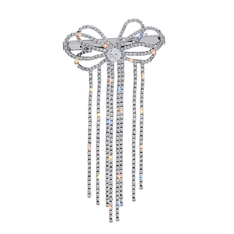 Diamond Bow Fringe Hair Clip