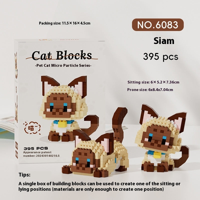 Cat Cute Pet Series Building Blocks Cute Assembled Ornaments Toys