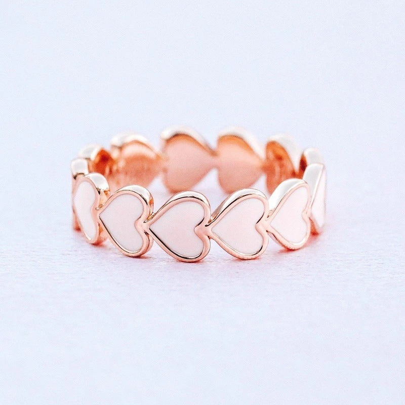 Simple  Heart To Heart Dripping Oil Ring