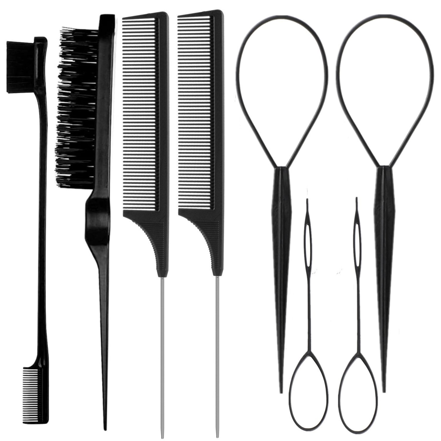 Hair Perm Partition Comb Eight-piece Set Stainless Steel