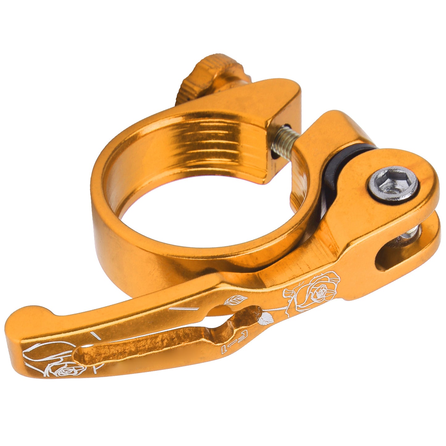 31.8MM Bike Seat Clamp Aluminum Alloy Quick Release Mountain Road Bike Seatpost ClampGold