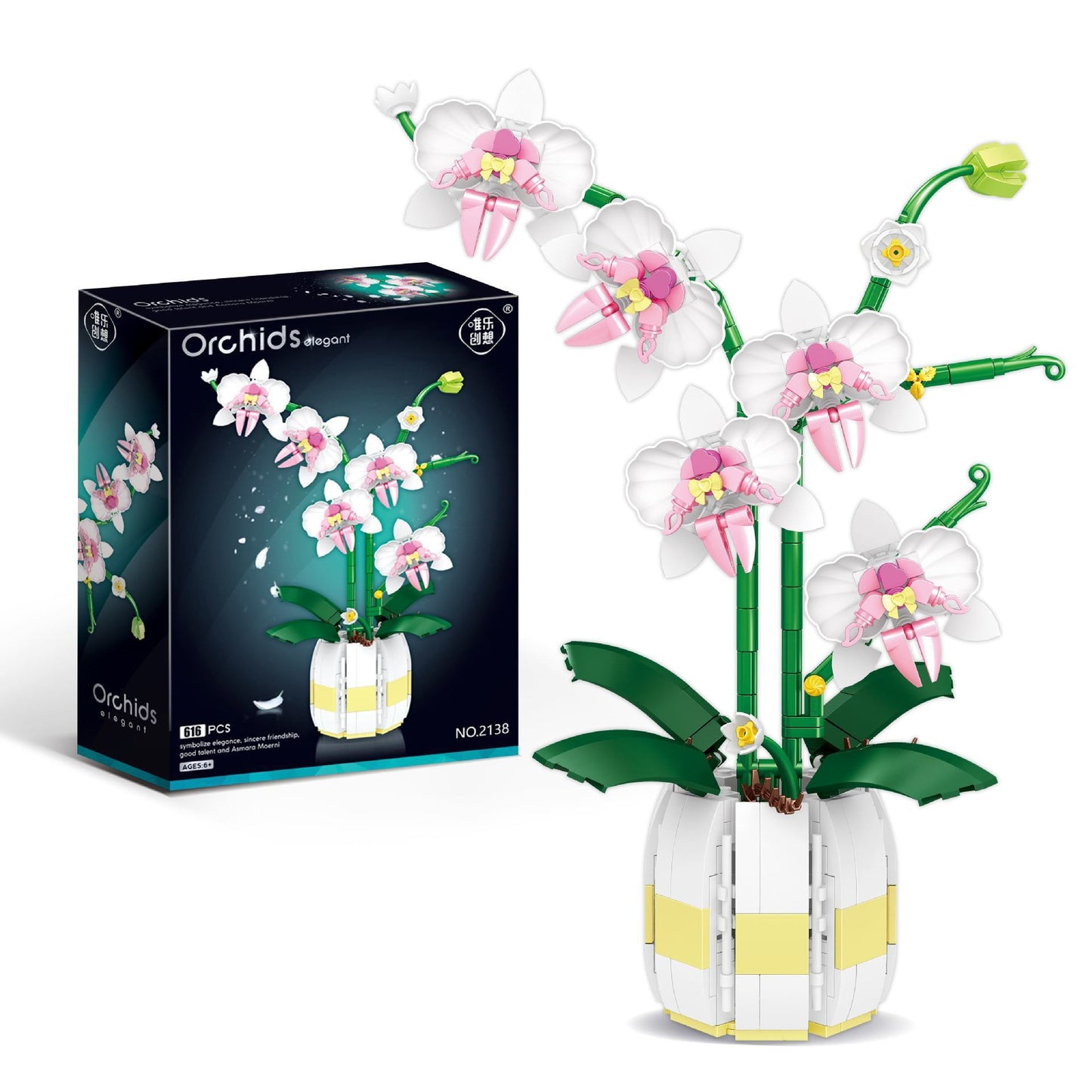 Simulation Orchid Building Block Toy Desktop Decoration Gifts