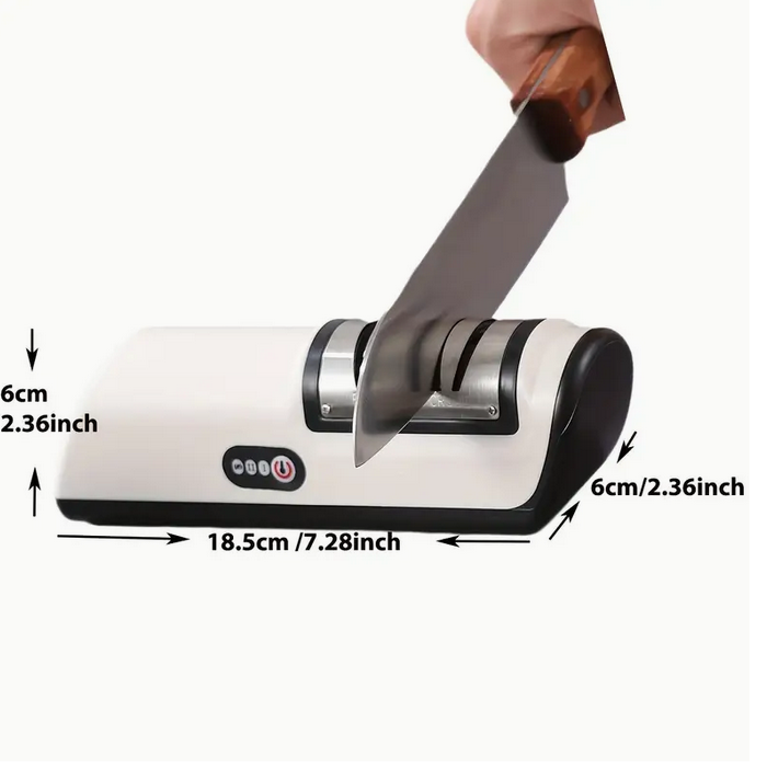 USB Rechargeable Electric Knife Sharpener - 2-Stage, Adjustable Speeds for Chef & Kitchen Knives, Fits Ceramic & Steel Blades