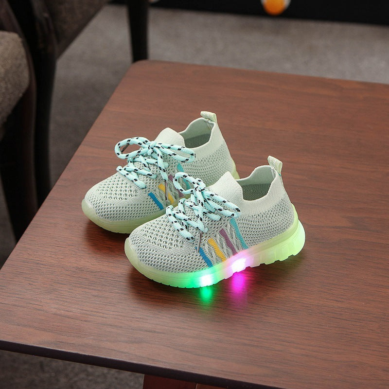 Flying Woven Led Marquee Light Flashing Light Coconut Shoes