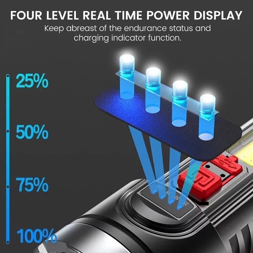 3500000LM LED Flashlight Super Bright Torch USB Rechargeable Lamp High Powered