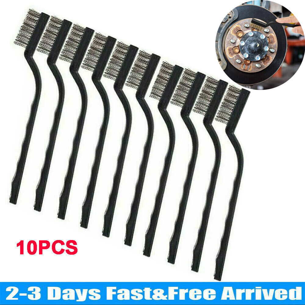 10x Small Wire Brush Set Stainless Steel Wire Brush DIY Paint Rust-Remover Tool