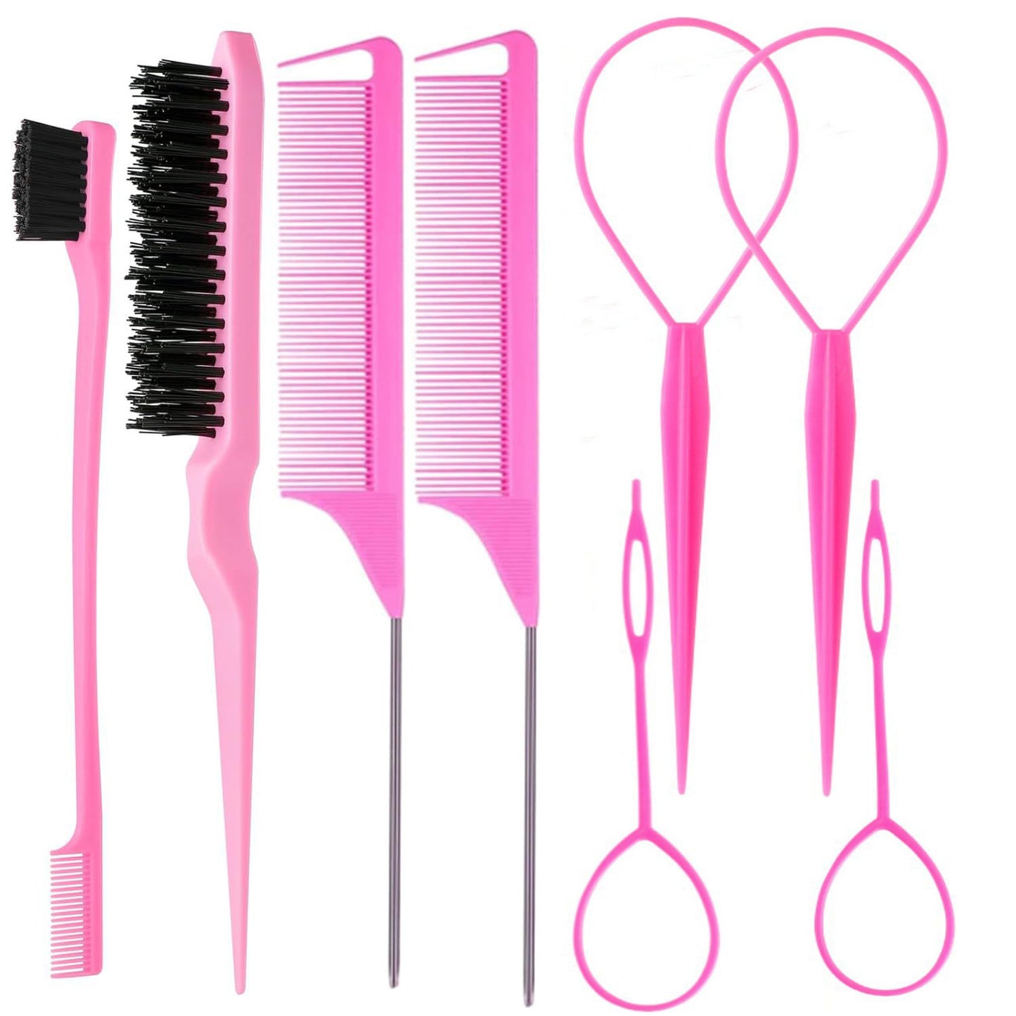 Hair Perm Partition Comb Eight-piece Set Stainless Steel