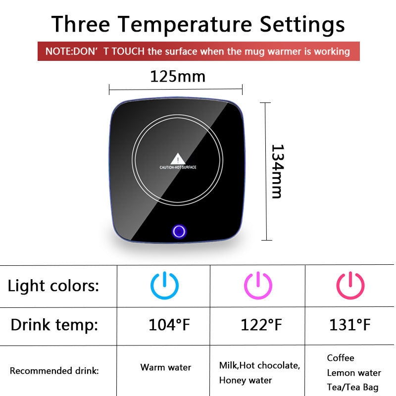 Touch Screen Heating Coaster 110V Three Speed Thermostat Insulation