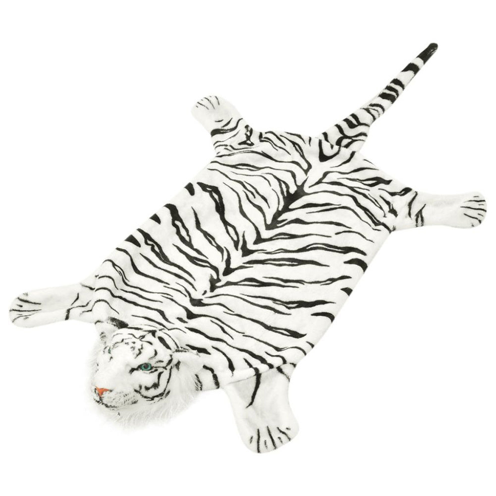 vidaXL Tiger Carpet Plush 144 cm White