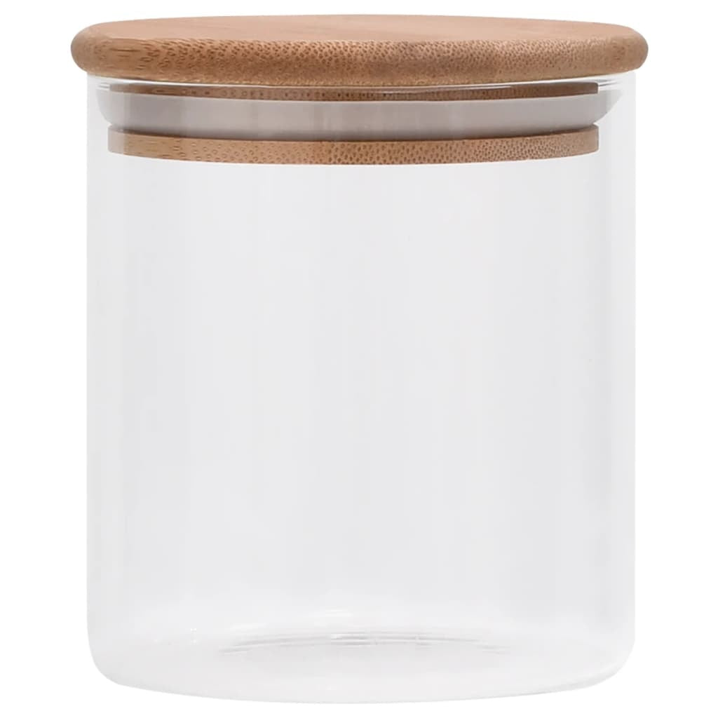 vidaXL Storage Glass Jars with Bamboo Lid 6 pcs 600 ml