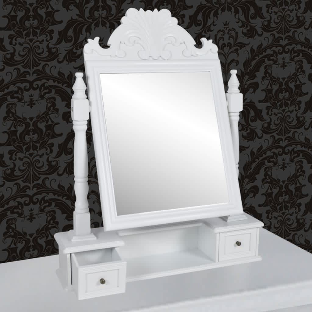 vidaXL Vanity Makeup Table with Rectangular Swing Mirror MDF