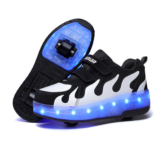 Single Wheel Heelys LED Light Shoes